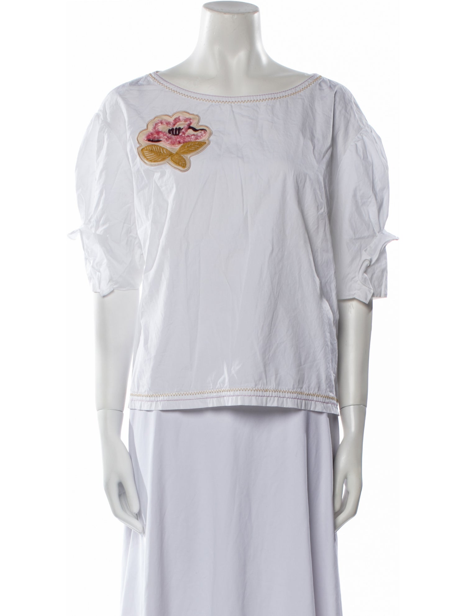 Peter Pilotto Scoop Neck Three-Quarter Sleeve Blouse