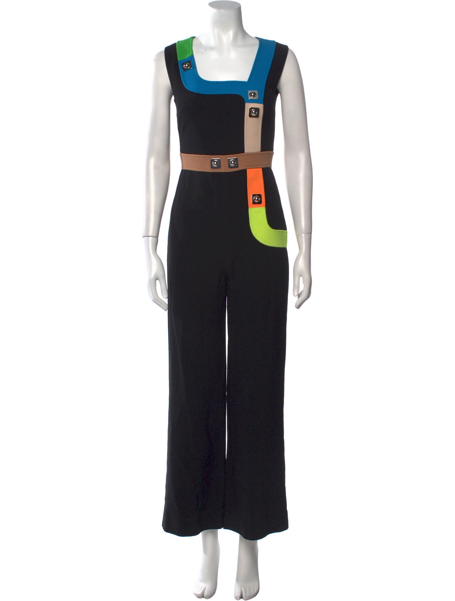 Peter Pilotto Colorblock Pattern Square Neckline Jumpsuit