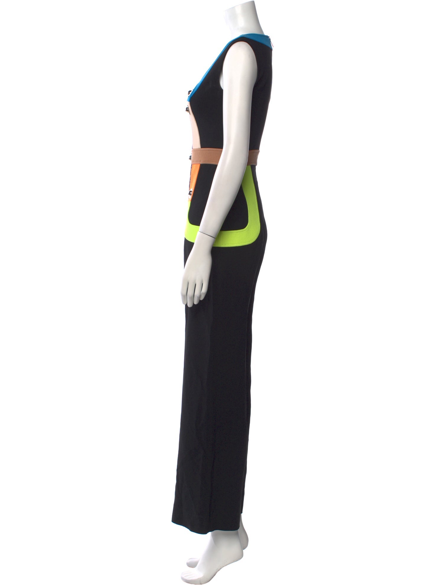 Peter Pilotto Colorblock Pattern Square Neckline Jumpsuit