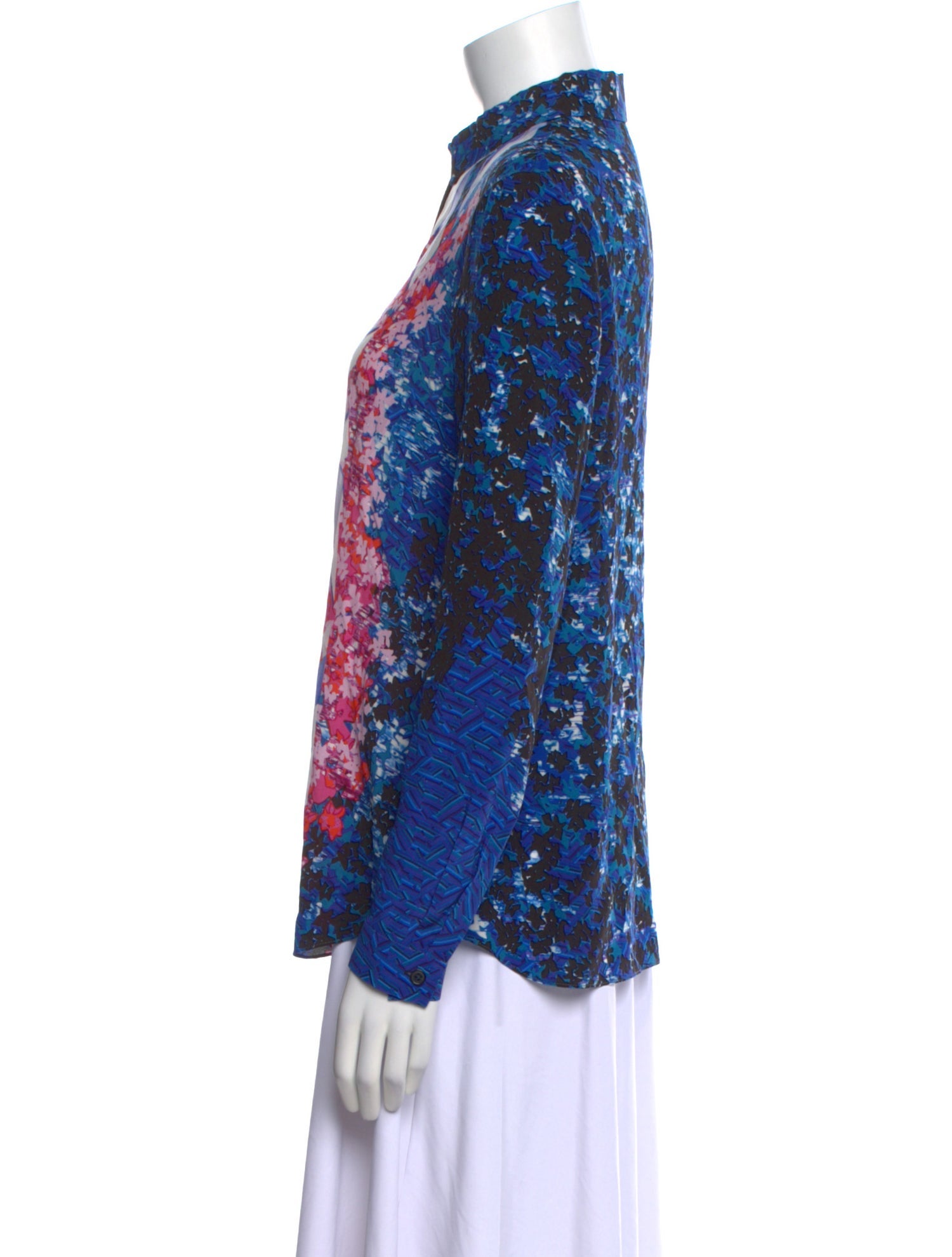 Peter Pilotto Silk Floral Print Button-Up Top