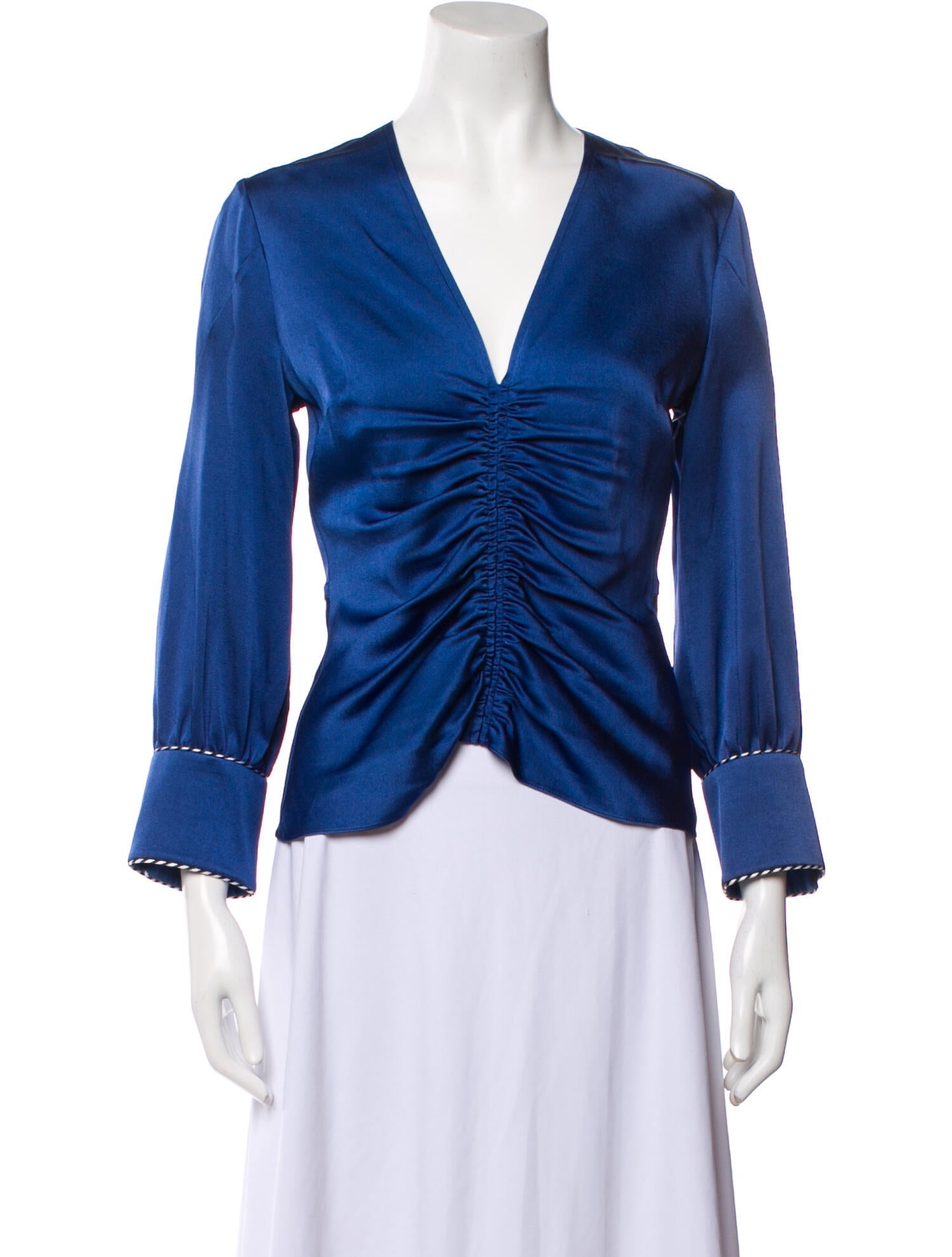 Peter Pilotto Plunge Neckline Long Sleeve Blouse w/ Tags