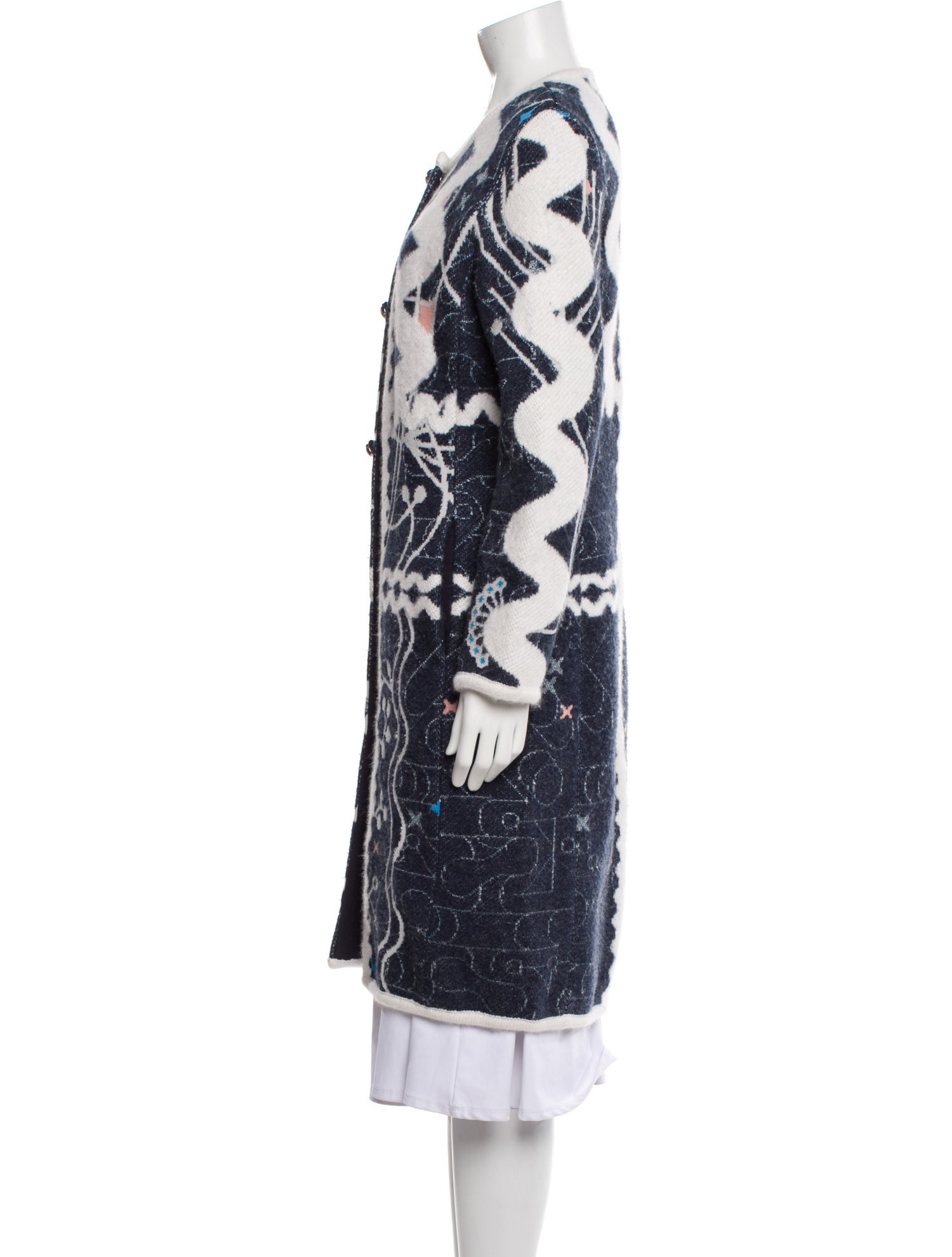 Peter Pilotto Wool Floral Print Trench Coat