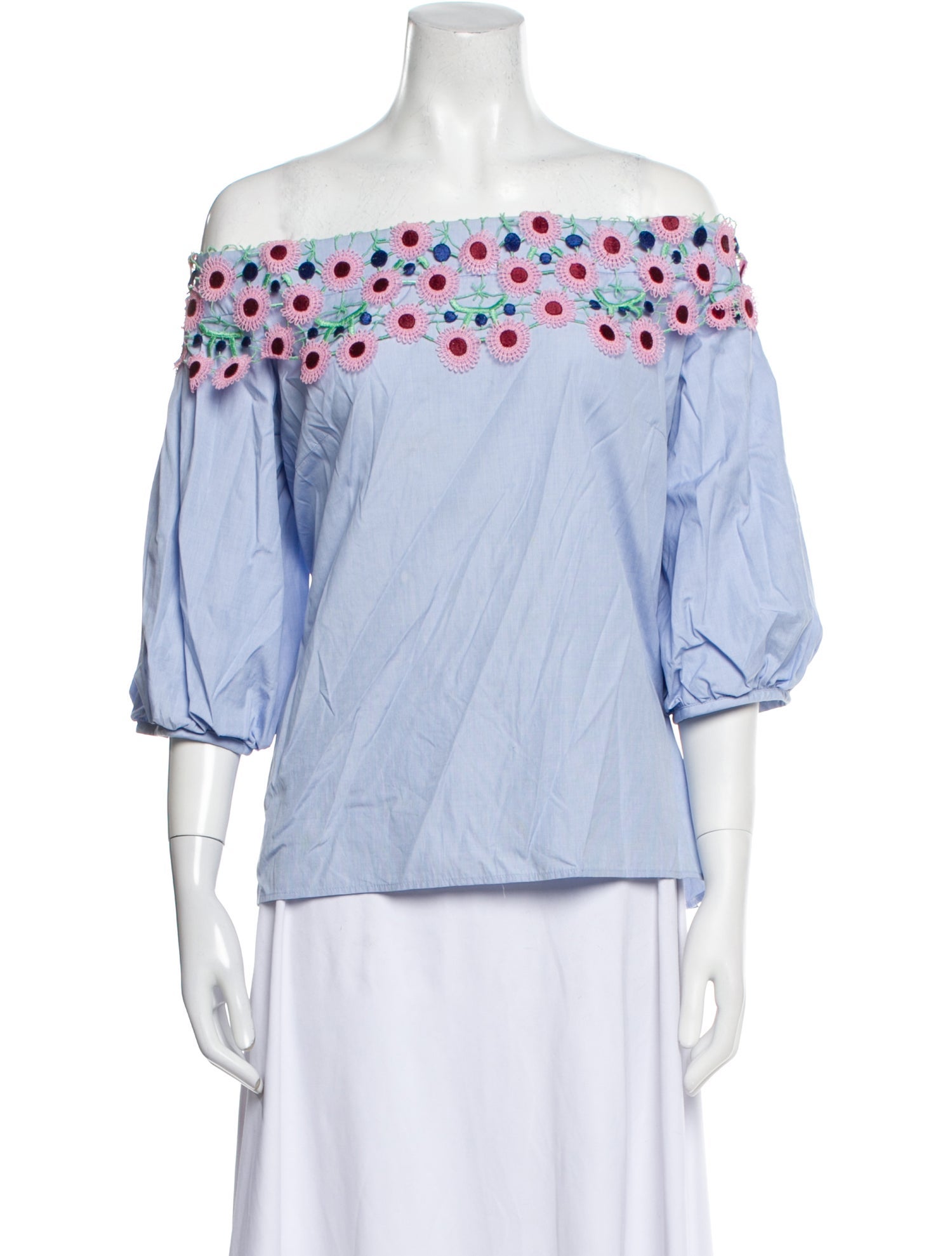 Peter Pilotto Off-The-Shoulder Three-Quarter Sleeve Blouse