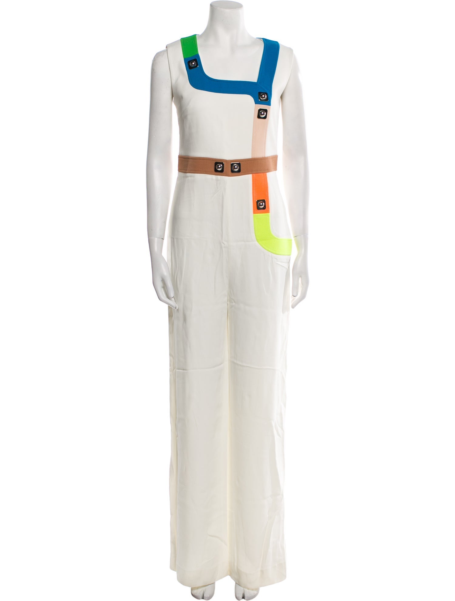 Peter Pilotto Colorblock Pattern Square Neckline Jumpsuit
