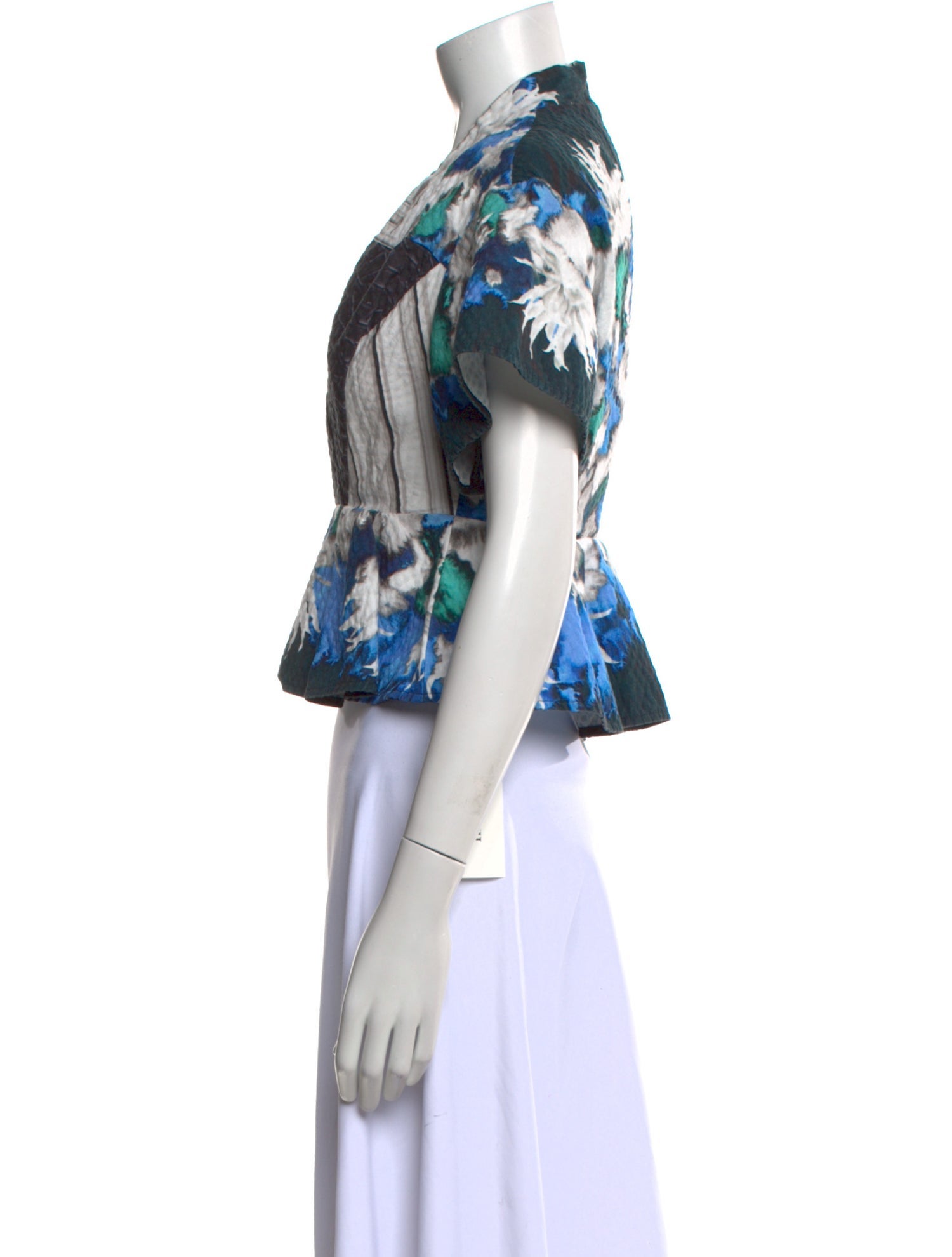 Peter Pilotto Floral Print V-Neck Crop Top