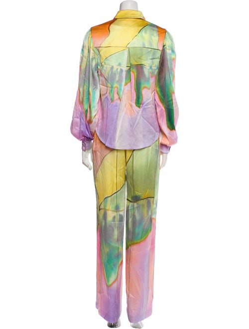 Peter Pilotto Silk Tie-Dye Print Pant Set