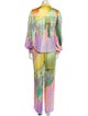 Peter Pilotto Silk Tie-Dye Print Pant Set