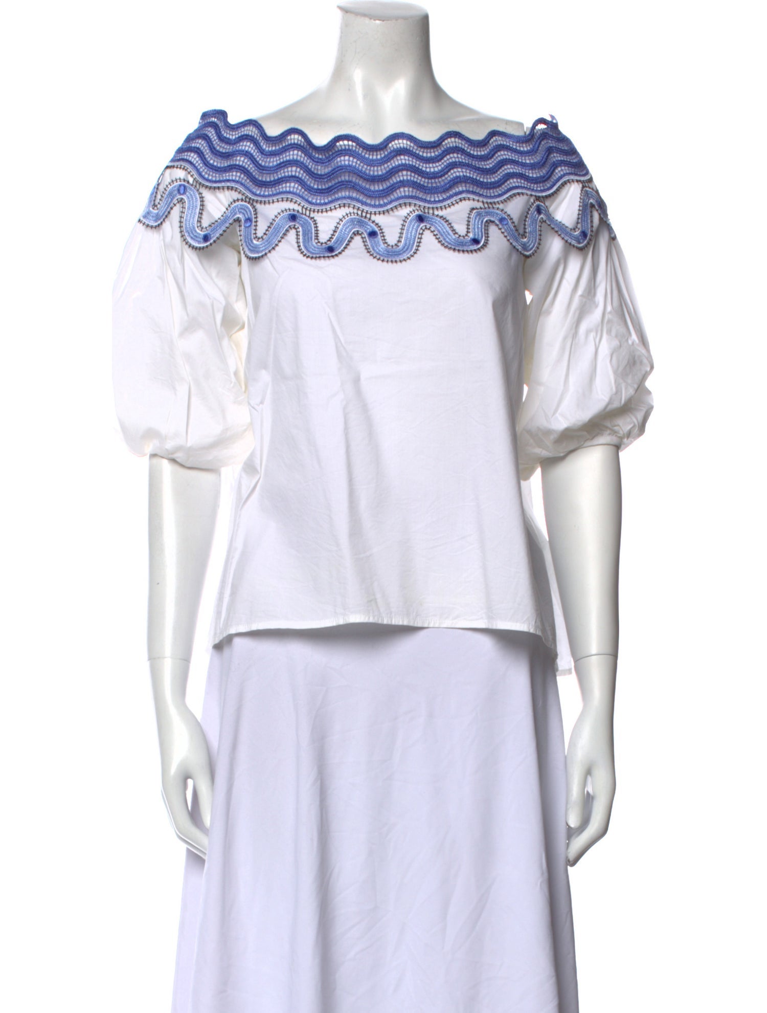 Peter Pilotto Off-The-Shoulder Short Sleeve Blouse