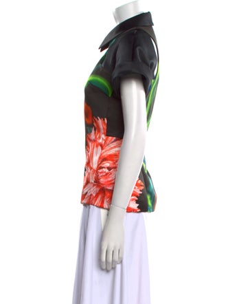 Peter Pilotto Floral Print Short Sleeve Blouse