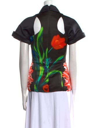 Peter Pilotto Floral Print Short Sleeve Blouse