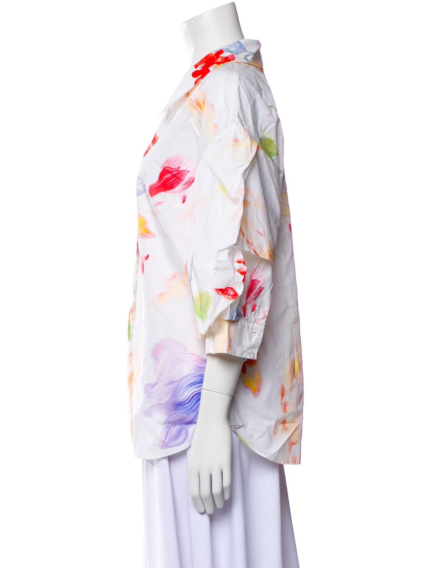 Peter Pilotto Floral Print Three-Quarter Sleeve Blouse