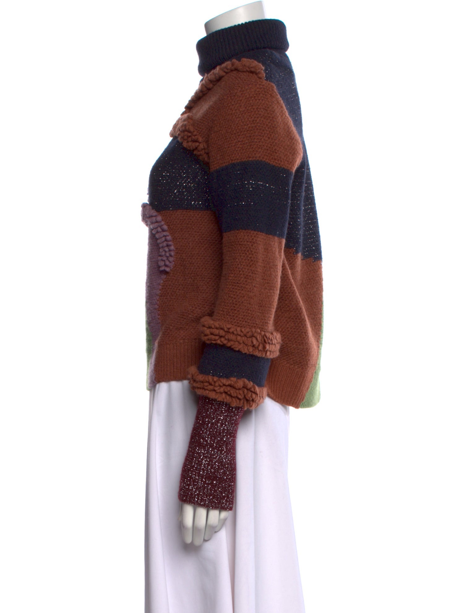 Peter Pilotto Colorblock Pattern Turtleneck Sweater