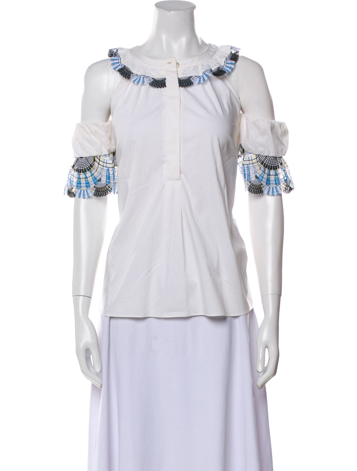 Peter Pilotto Off-The-Shoulder Three-Quarter Sleeve Blouse