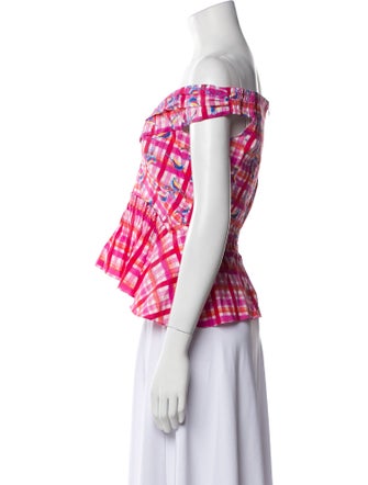 Peter Pilotto Plaid Print Off-The-Shoulder Crop Top