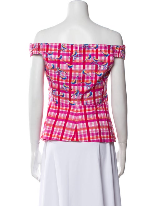 Peter Pilotto Plaid Print Off-The-Shoulder Crop Top