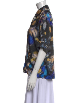 Peter Pilotto Printed Short Sleeve Button-Up Top