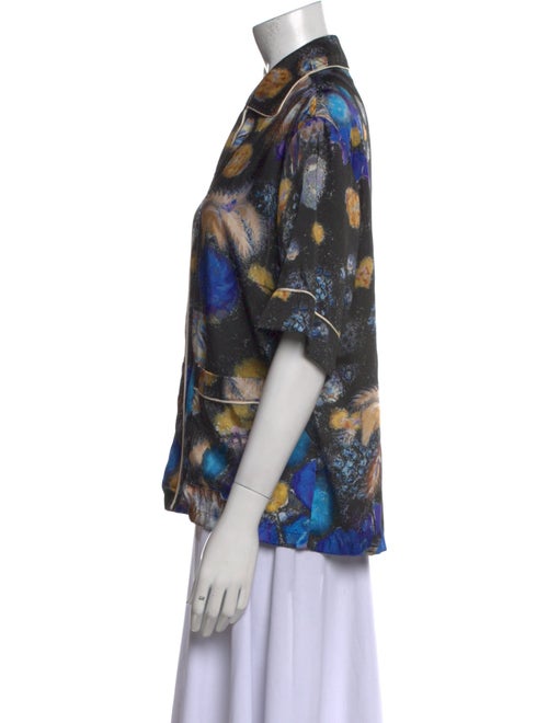 Peter Pilotto Printed Short Sleeve Button-Up Top
