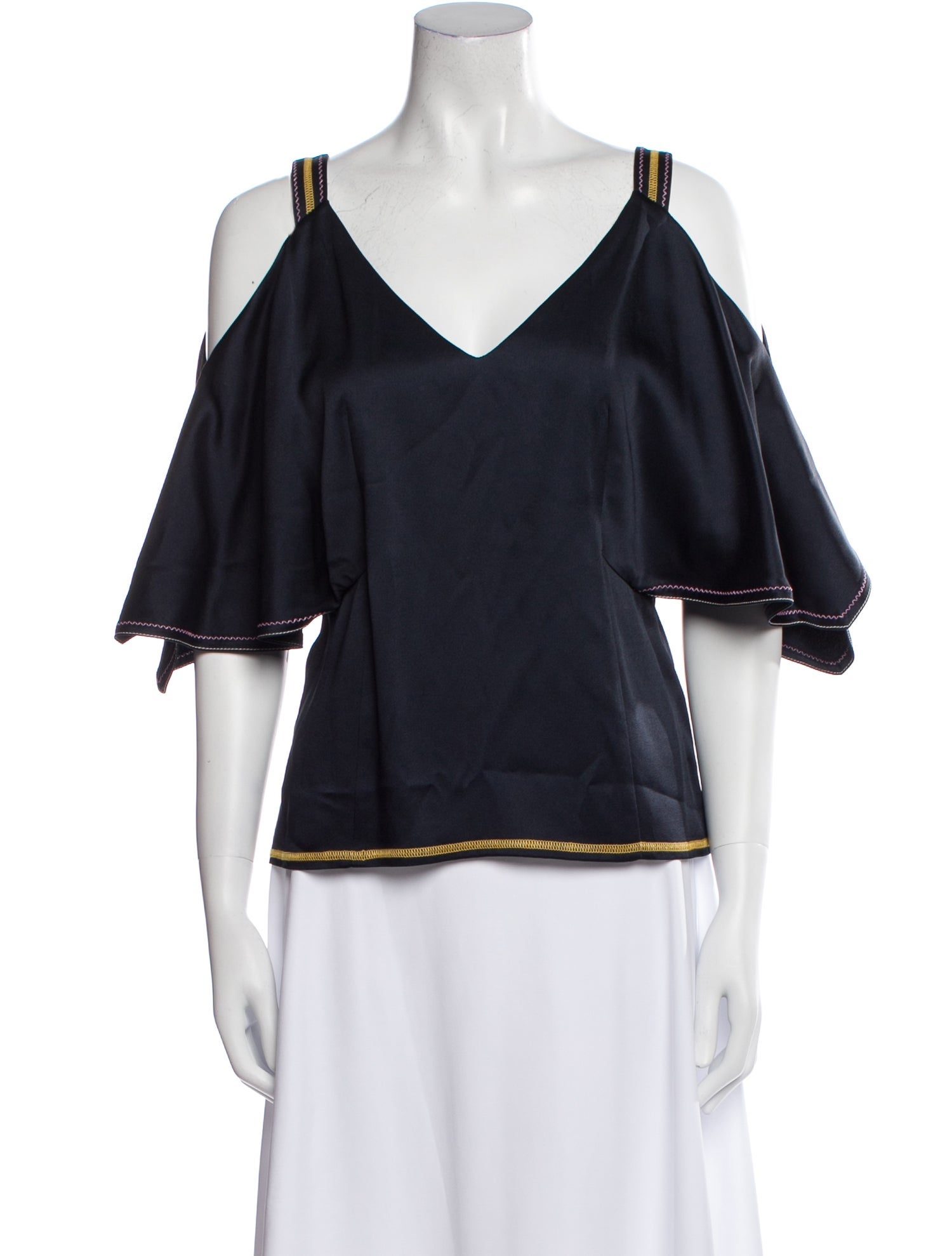 Peter Pilotto V-Neck Short Sleeve Blouse