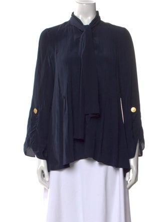 Peter Pilotto Silk Mock Neck Blouse