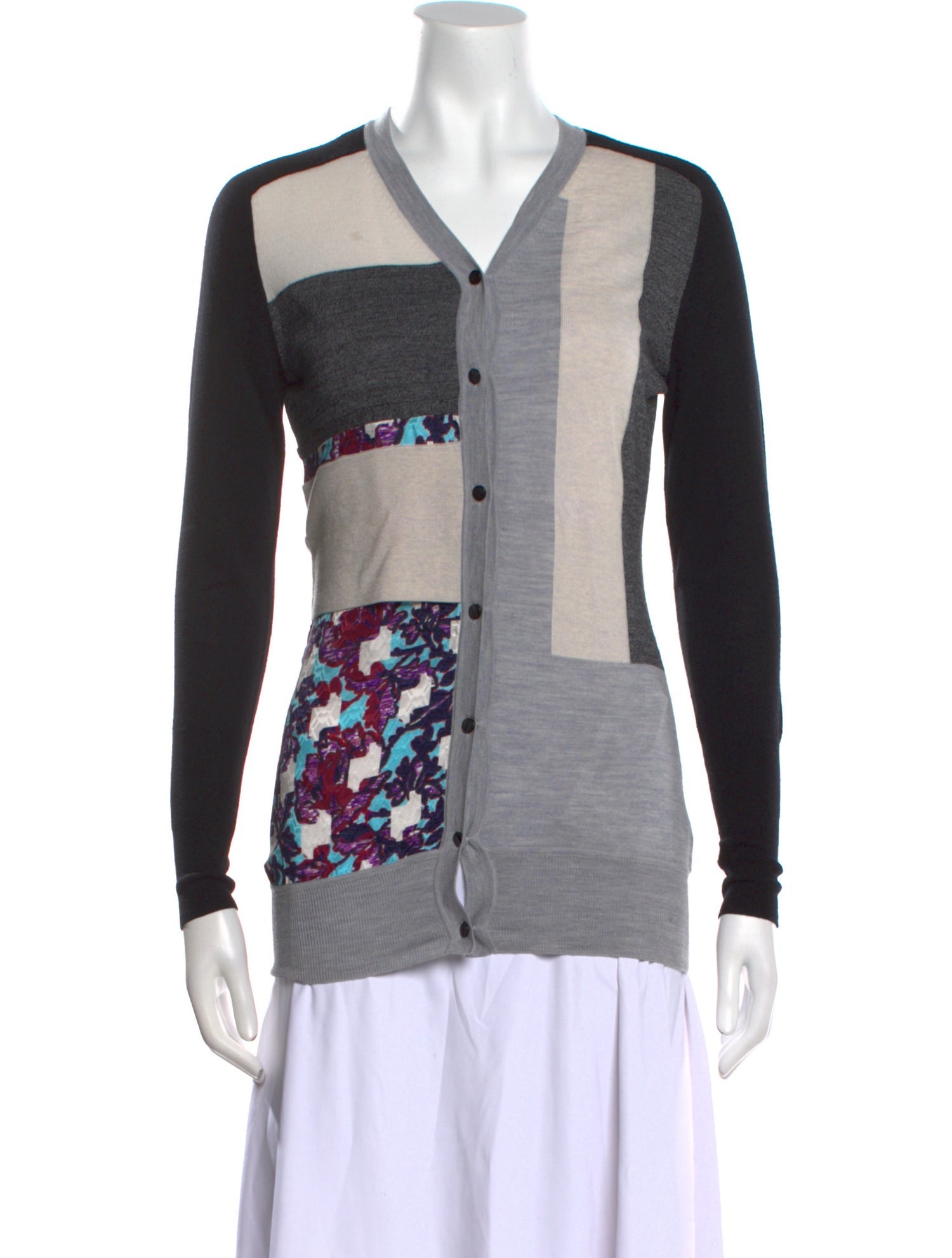 Peter Pilotto Wool Colorblock Pattern Sweater