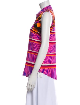 Peter Pilotto Silk Striped Button-Up Top