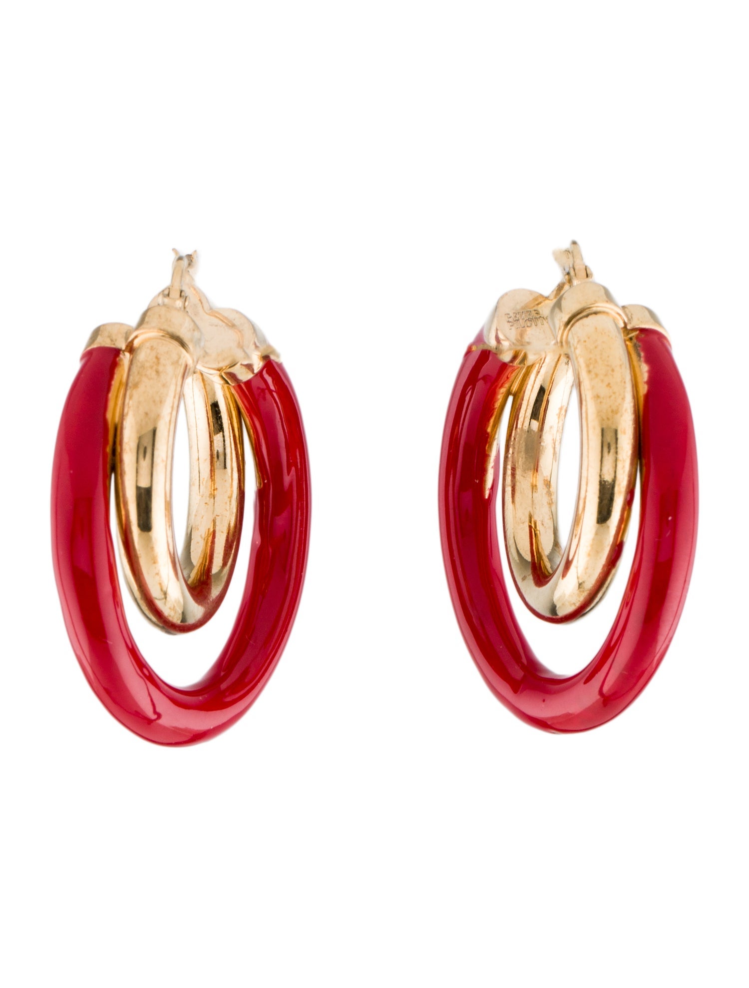 Peter Pilotto Enamel Double Hoop Earrings