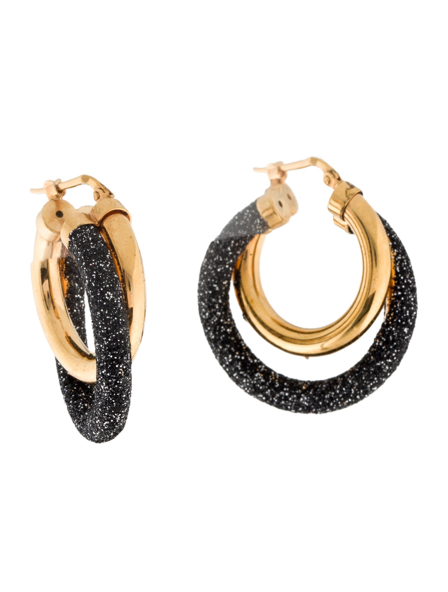 Peter Pilotto Glitter Double Hoop Earrings