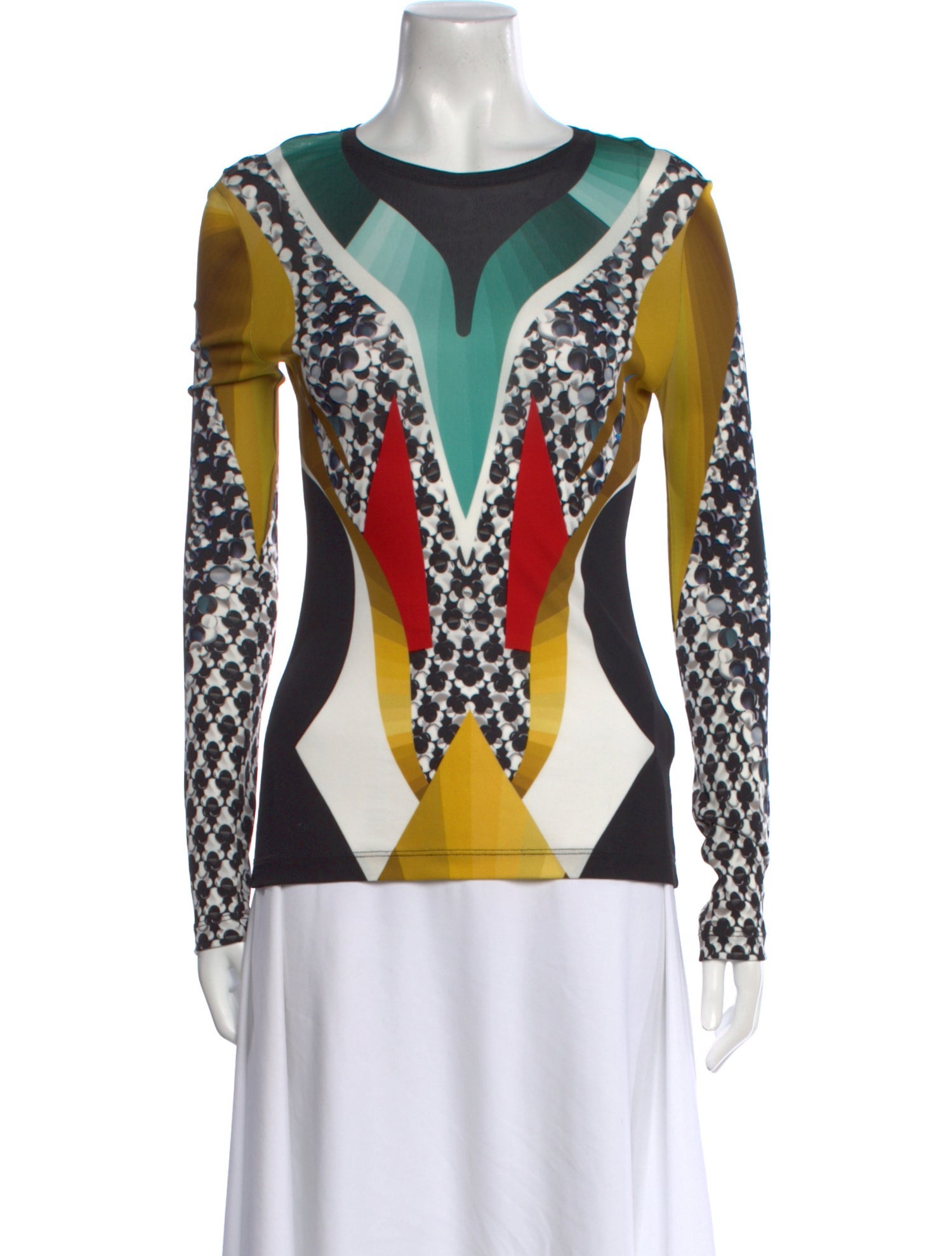 Peter Pilotto Printed Bateau Neckline Top