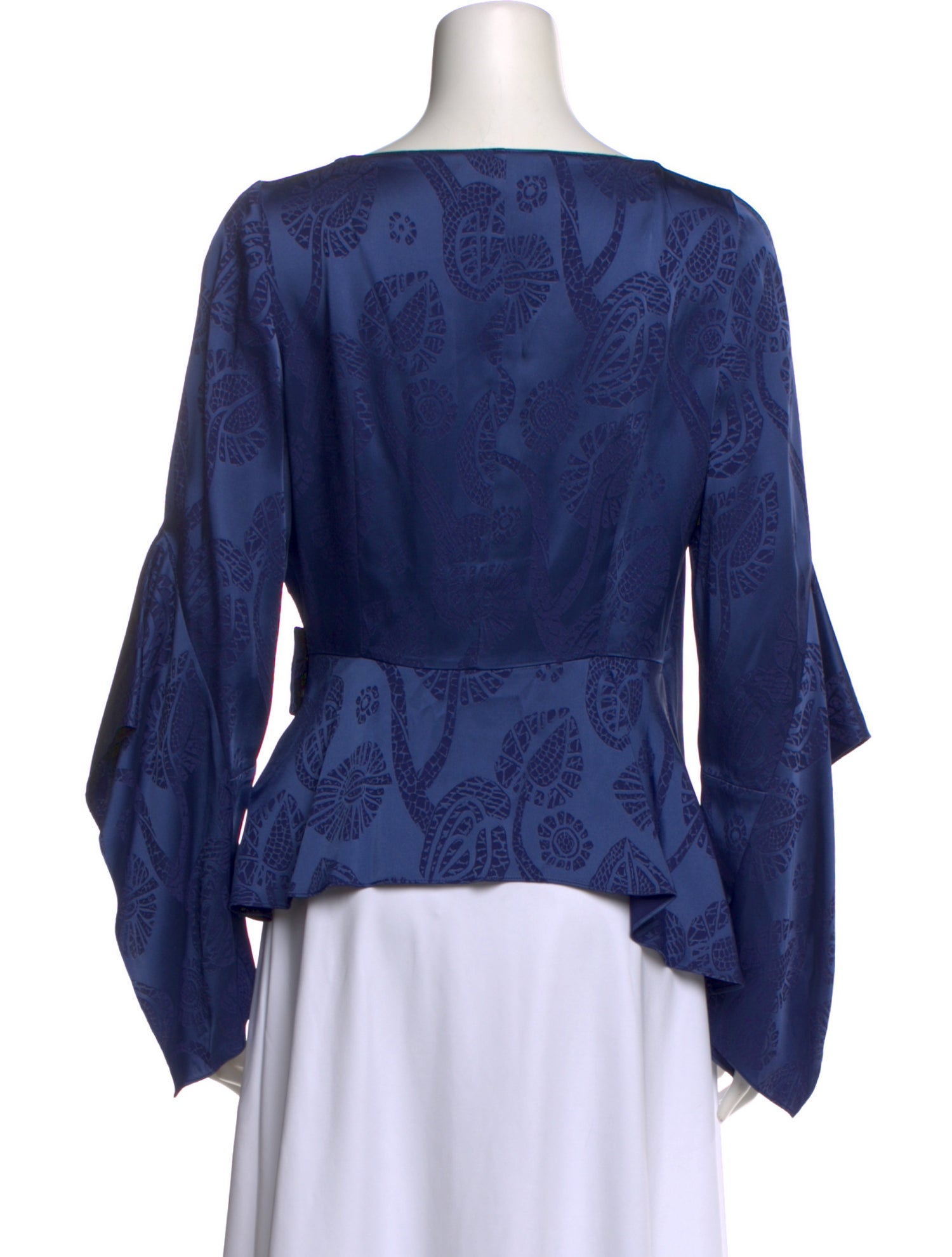 Peter Pilotto V-Neck Three-Quarter Sleeve Blouse