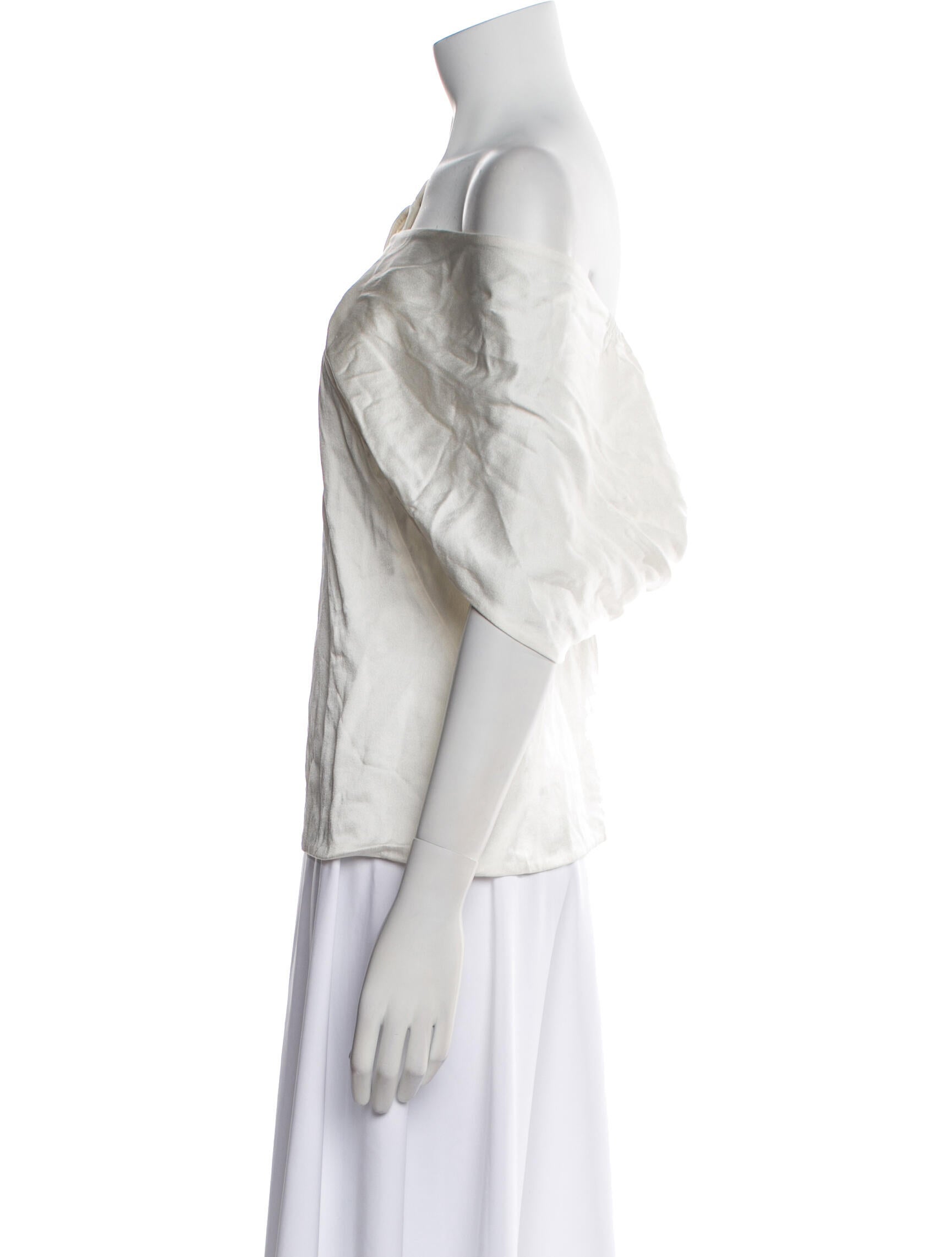 Peter Pilotto One-Shoulder Short Sleeve Blouse