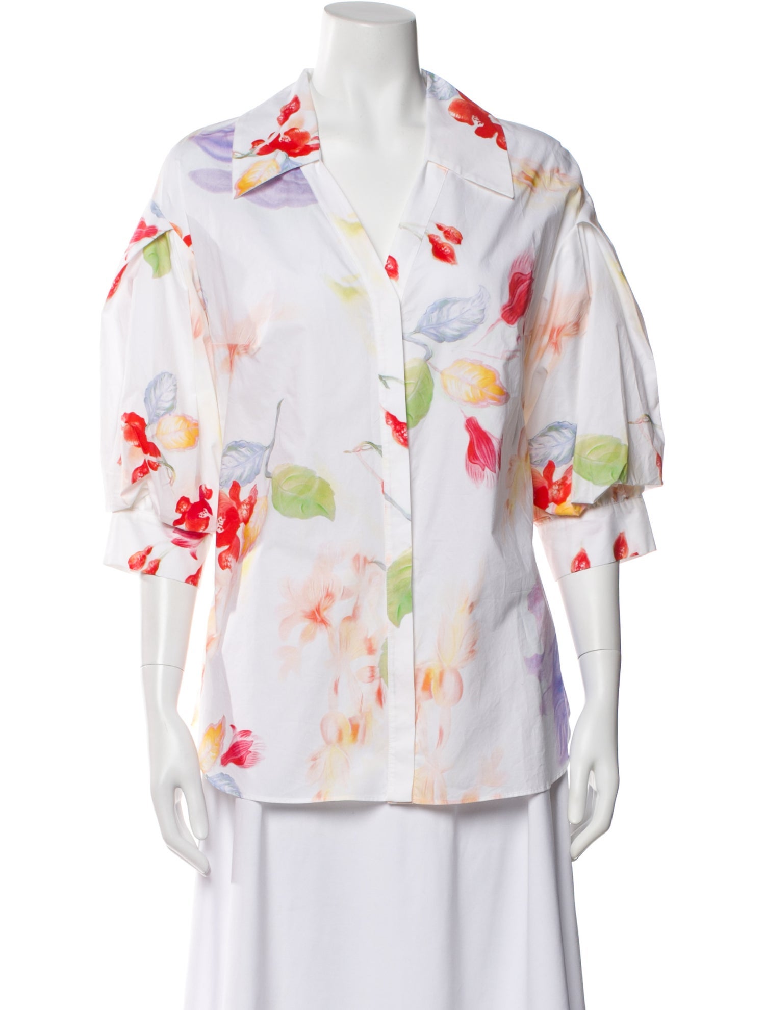 Peter Pilotto Floral Print Three-Quarter Sleeve Blouse