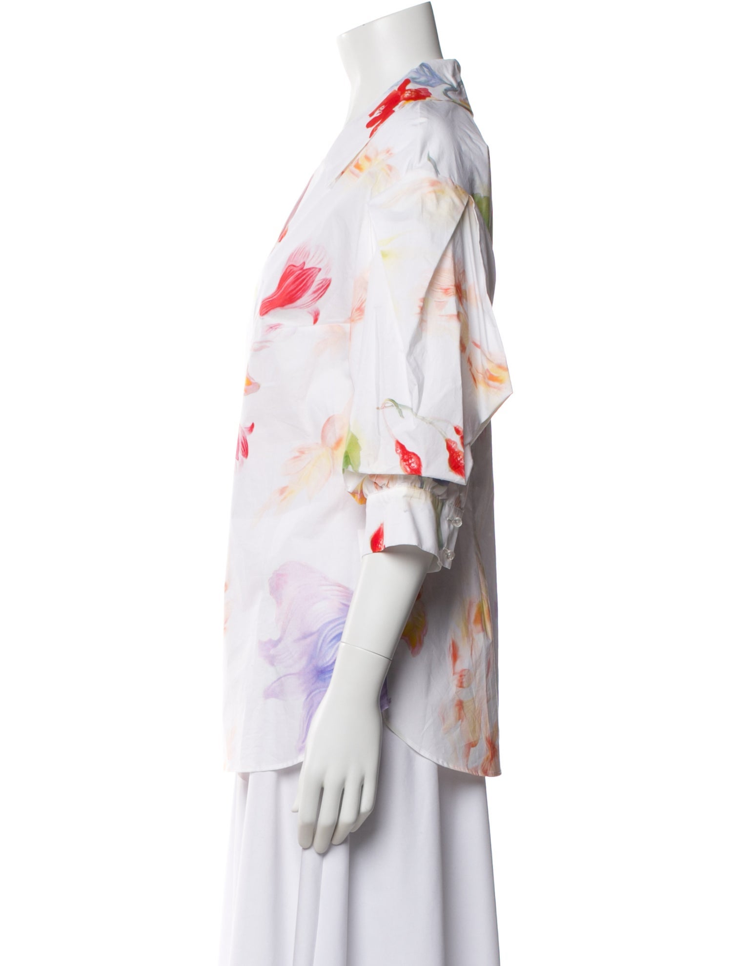 Peter Pilotto Floral Print Three-Quarter Sleeve Blouse