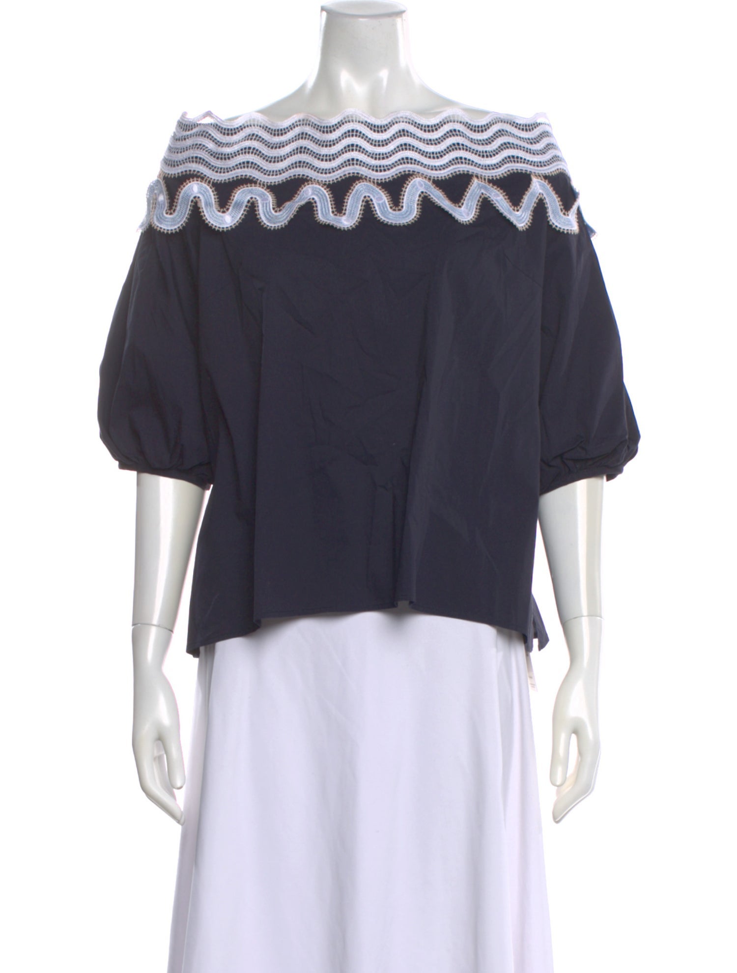 Peter Pilotto Off-The-Shoulder Short Sleeve Blouse