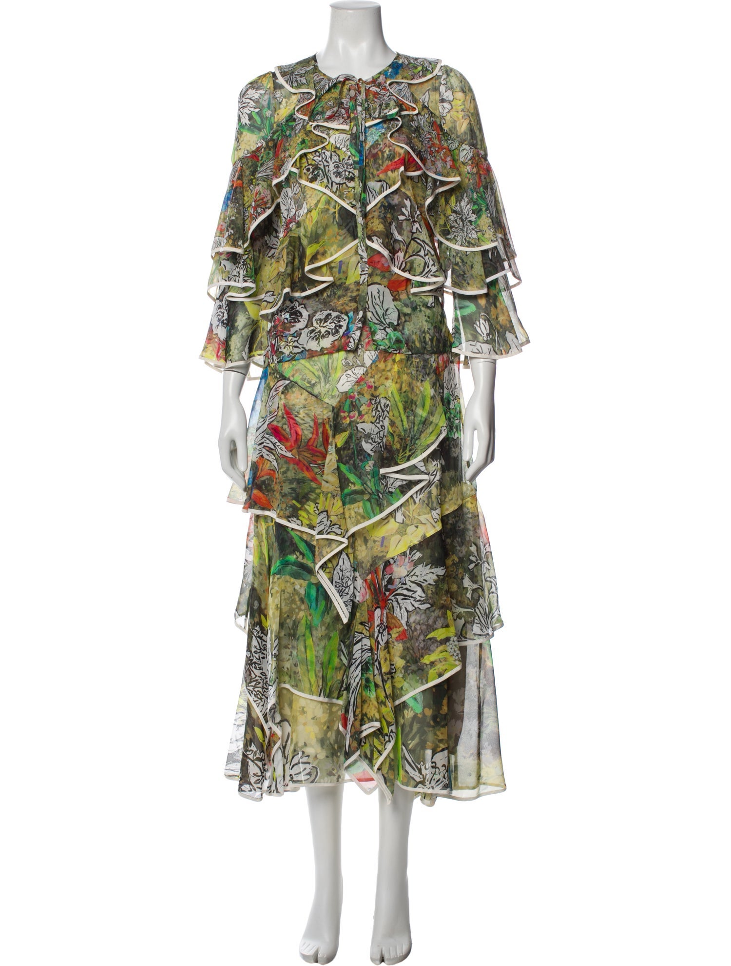 Peter Pilotto Silk Printed Skirt Set