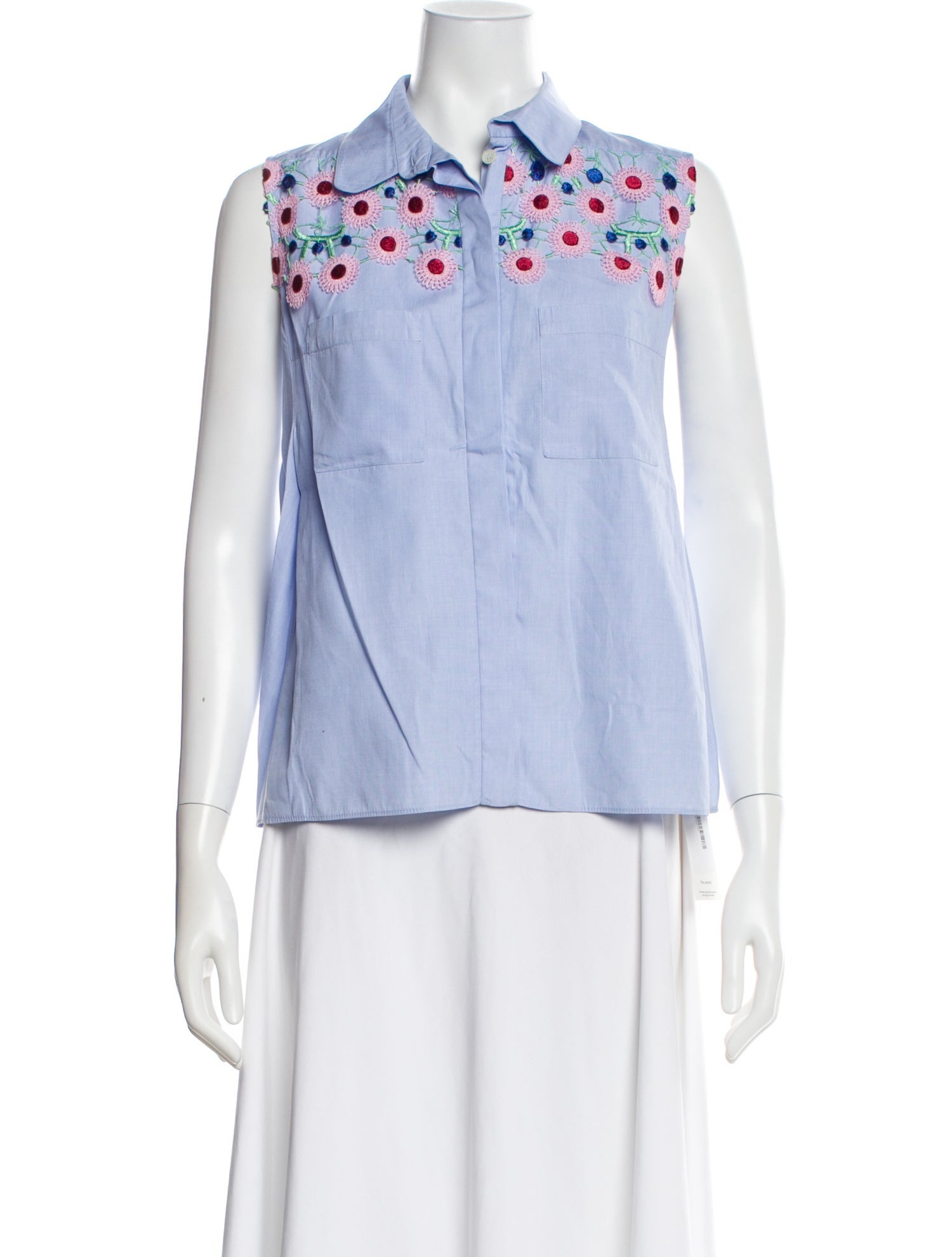 Peter Pilotto Floral Print Sleeveless Button-Up Top