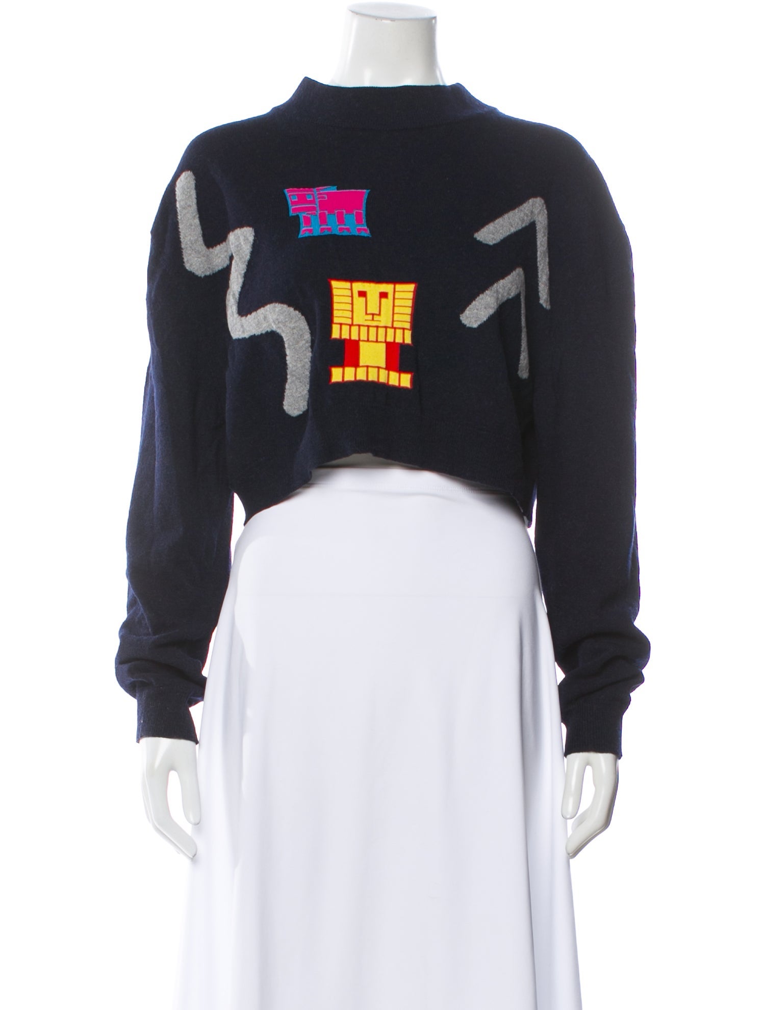 Peter Pilotto Graphic Print Mock Neck Sweater