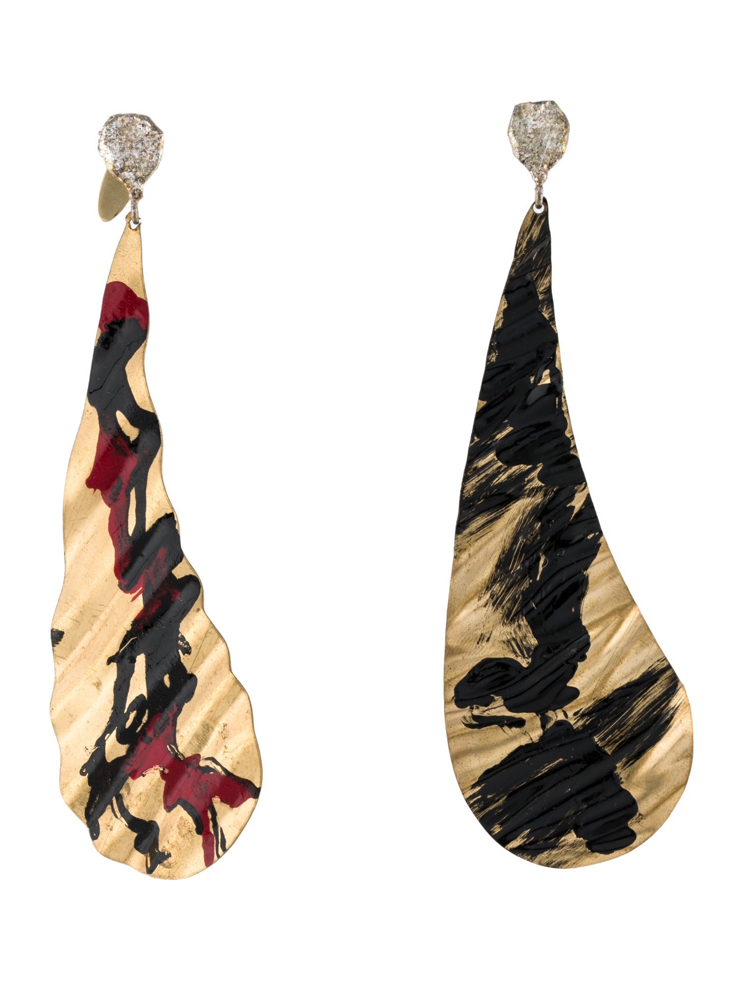 Peet Dullaert Painted Wavy Drop Earrings