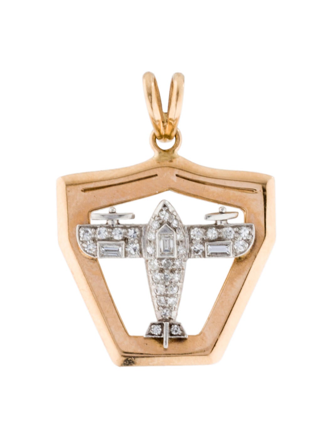 Diamond Airplane Pendant Necklaces PENDA20122 The RealReal