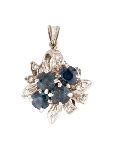 14K Sapphire & Diamond Pendant