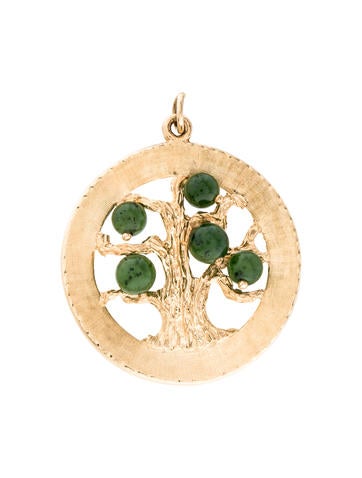 14K Jade Tree Pendant