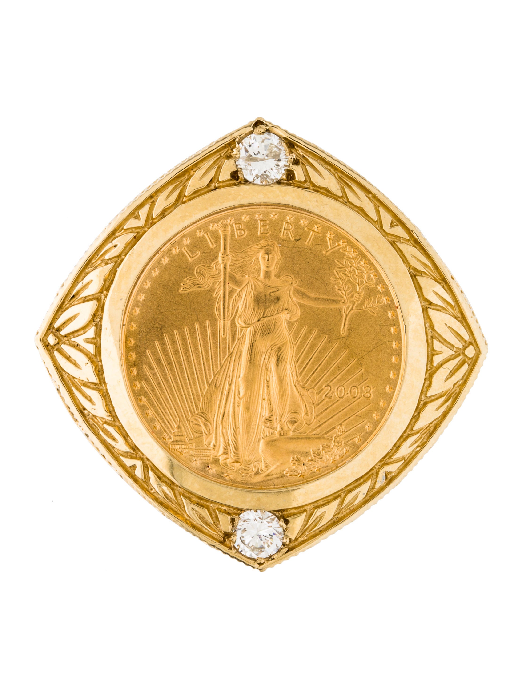 Diamond Coin Pendant Necklaces PENDA23313 The RealReal