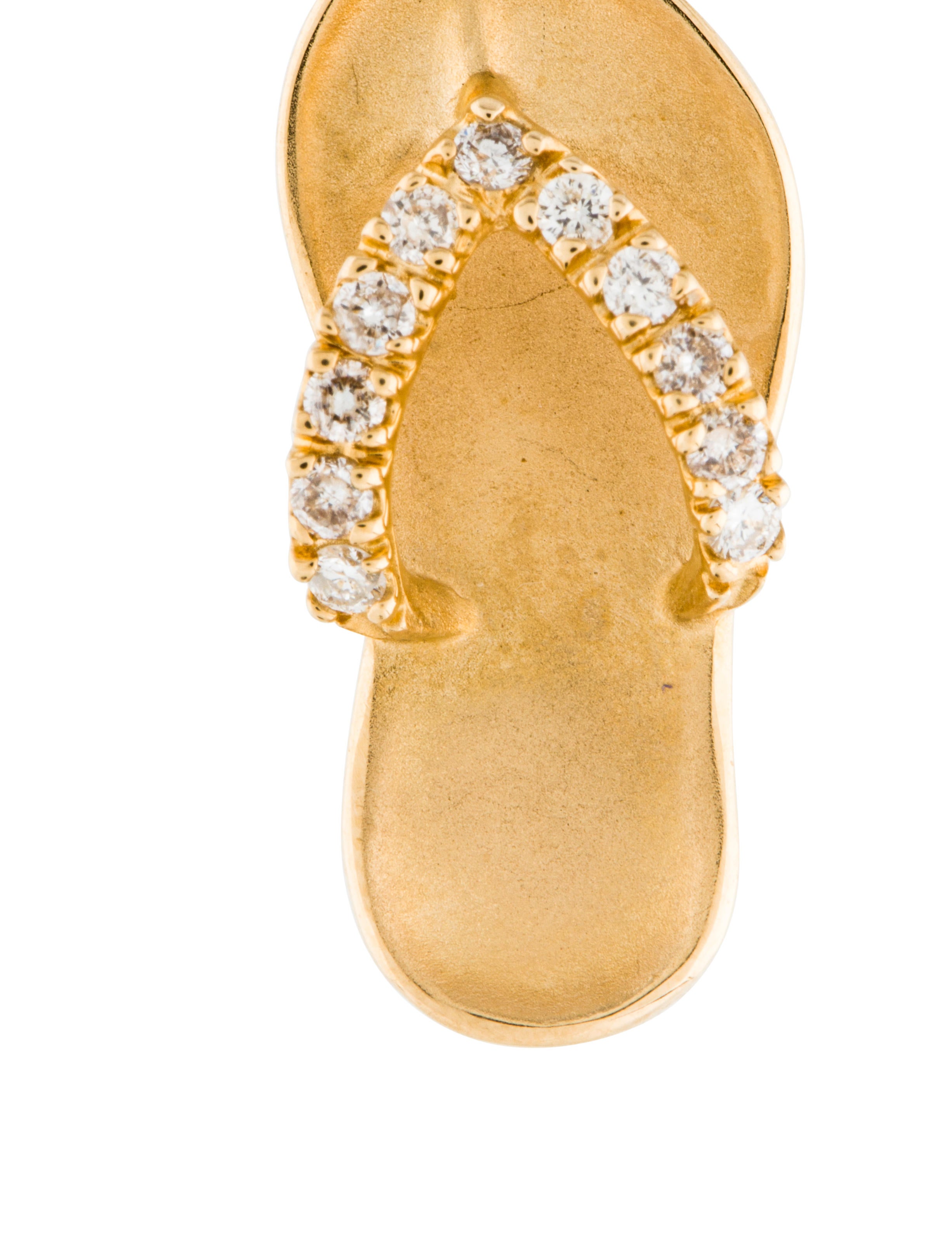 14K Diamond Flip Flop Pendant Necklaces PENDA24622 The RealReal