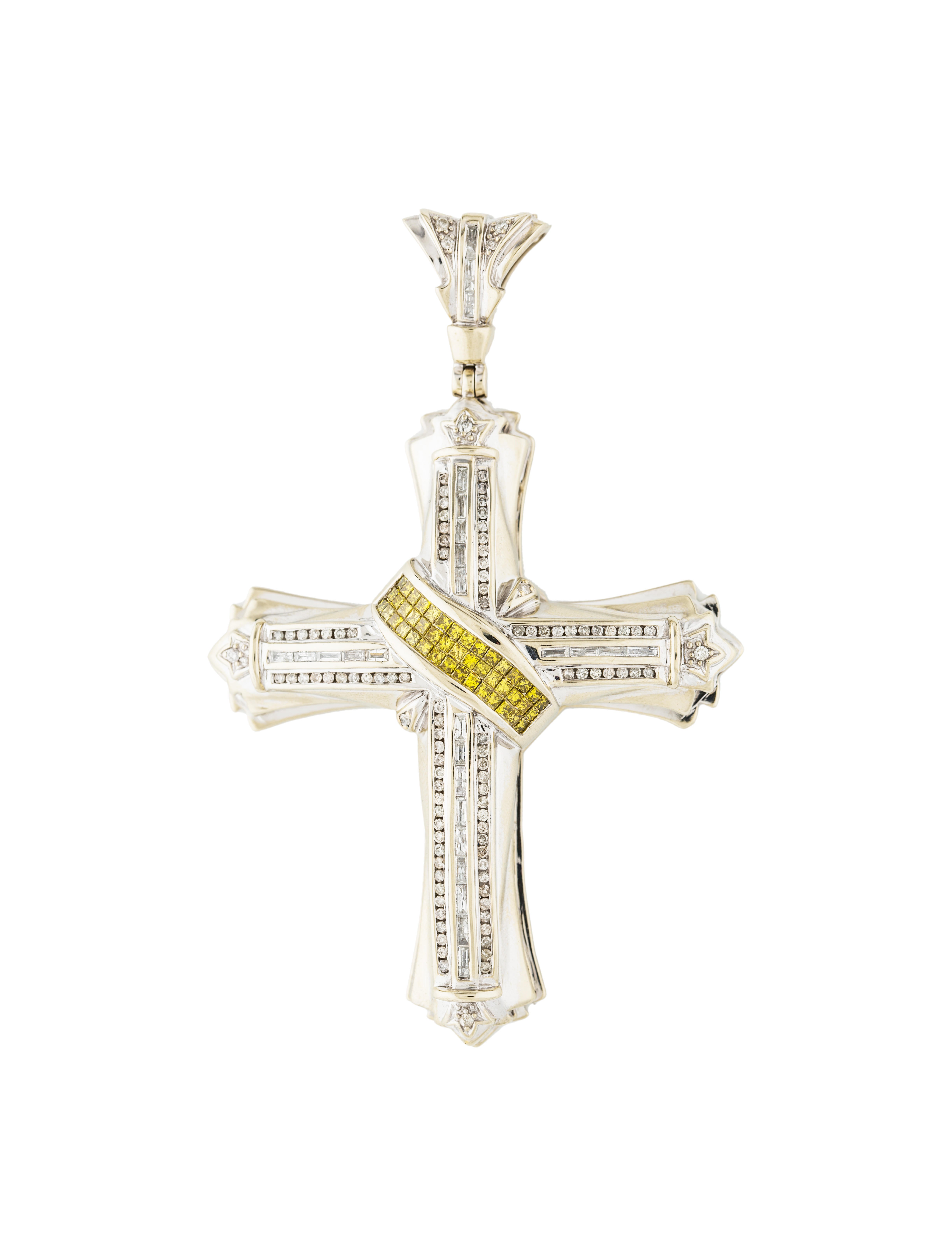 Pendant 14K 6.20ctw Diamond Cross Pedant