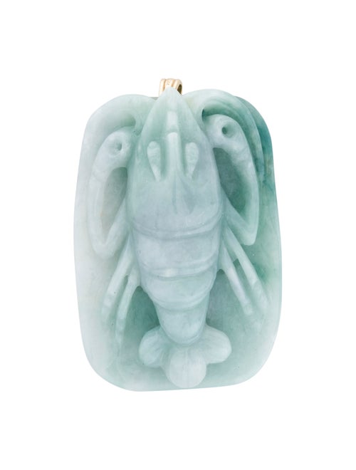 14K Jadeite Lobster Pendant yellow