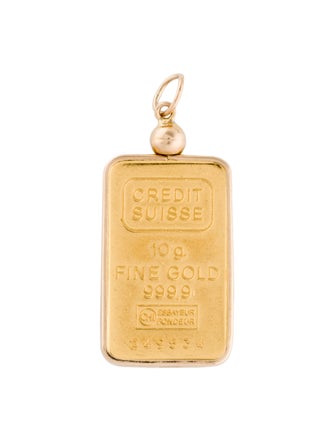 Pendant 14K & 24K Credit Suisse 10g Bar Pendant