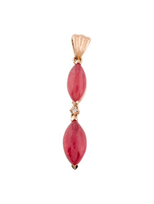 18K 3.92ctw Rhodonite & Diamond Pendant rose