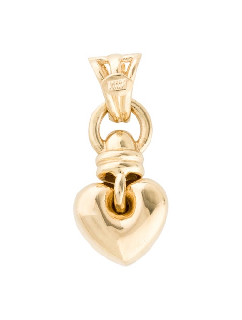 18K Puffed Heart Pendant yellow
