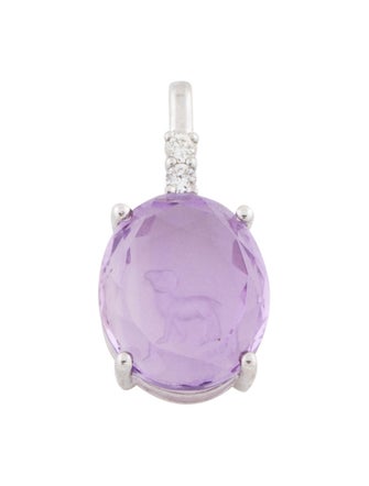 Pendant 14k Amethyst Zodiac Goat & Diamond Pendant
