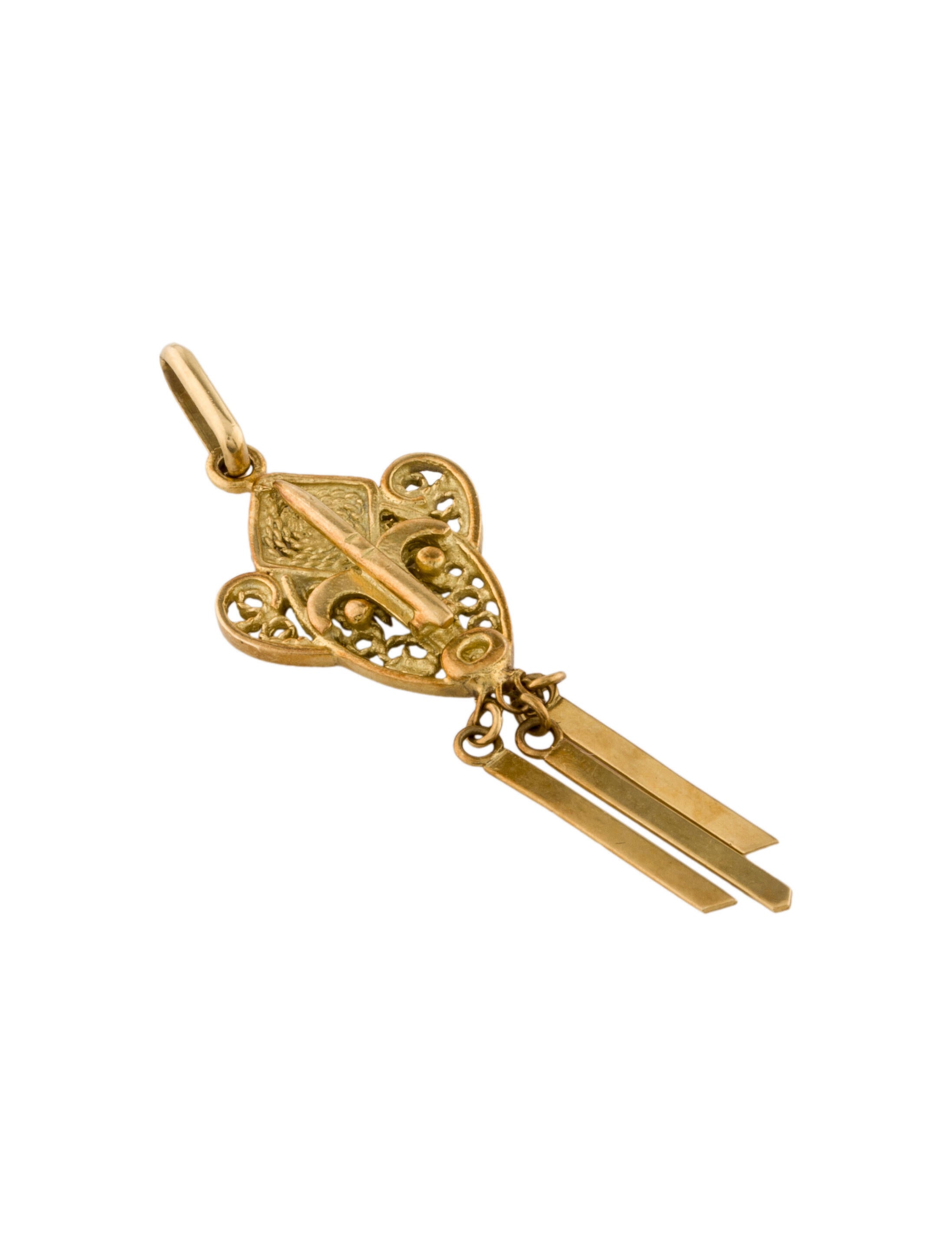 FACE PENDANT NECKLACE - GOLD main image 0