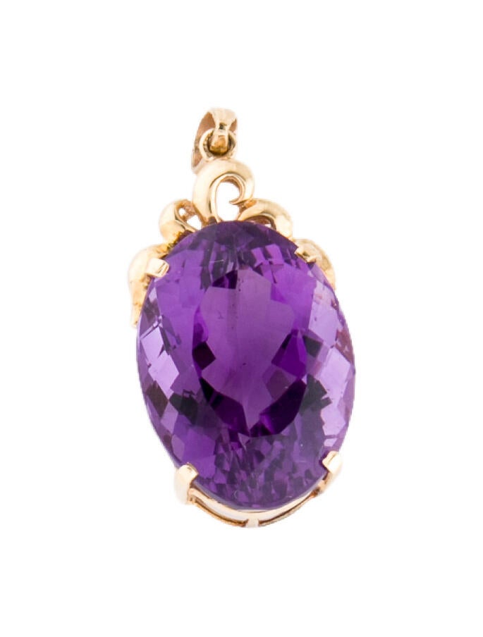 Pendant 14K 20.88ctw Amethyst Pendant 14K Yellow Gold Pendant